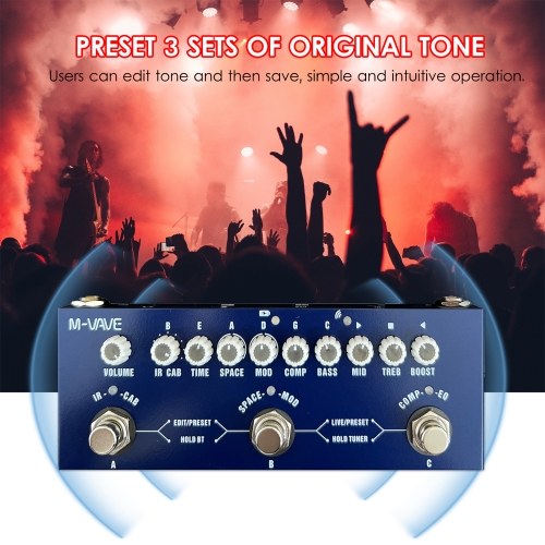 M-VAVE CUBE BABY Portable Multifunctional Bass Combined Effect Pedal 