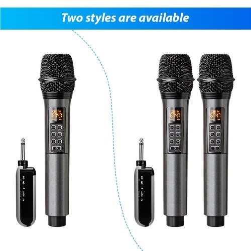 UHF Dynamic Wireless Microphone System D300 - 1 Receiver with 2 Microphone 
