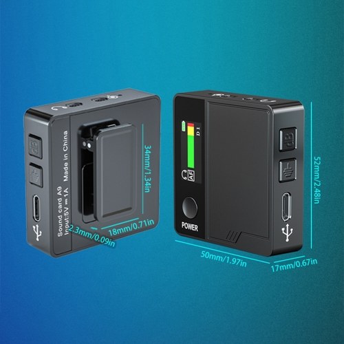 Portable A9 Professional Sound Card Voice Changer: Transform Your Voice with 11 Effects, Built-in Mic, and Color Screen Display 
