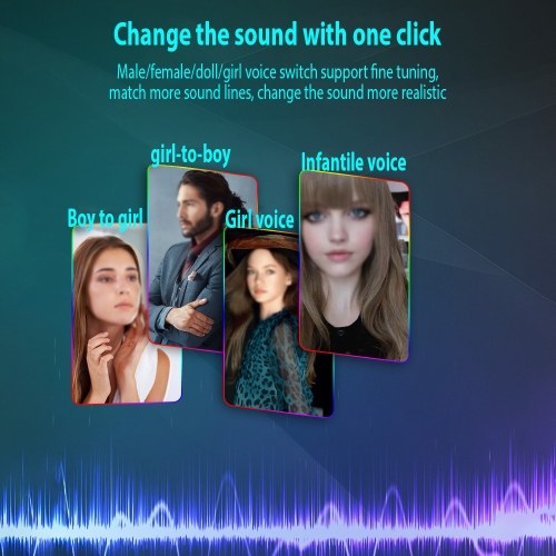 Portable A9 Professional Sound Card Voice Changer: Transform Your Voice with 11 Effects, Built-in Mic, and Color Screen Display 