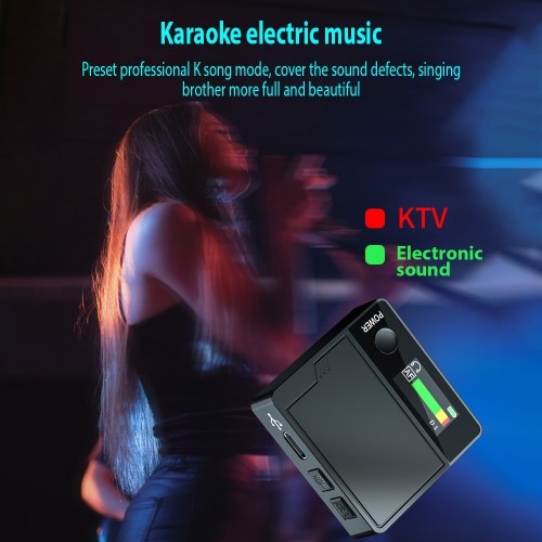 Portable A9 Professional Sound Card Voice Changer: Transform Your Voice with 11 Effects, Built-in Mic, and Color Screen Display 