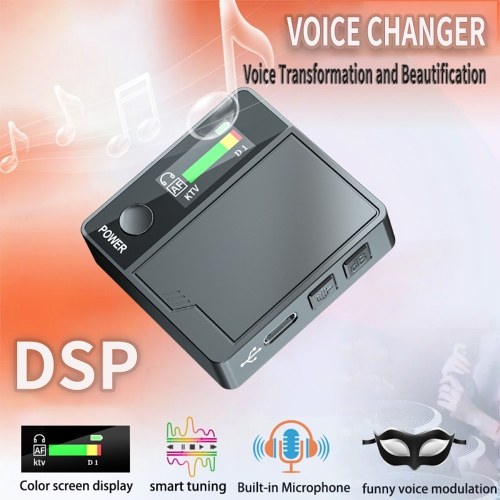 Portable A9 Professional Sound Card Voice Changer: Transform Your Voice with 11 Effects, Built-in Mic, and Color Screen Display 