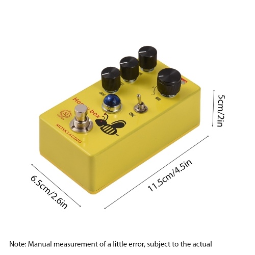 MOSKYAUDIO HONEY BOX DRIVE Dynamic Overdrive Guitar Pedal - Versatile Controls, Sturdy and Compact 