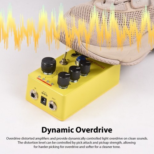 MOSKYAUDIO HONEY BOX DRIVE Dynamic Overdrive Guitar Pedal - Versatile Controls, Sturdy and Compact 