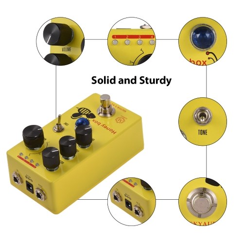MOSKYAUDIO HONEY BOX DRIVE Dynamic Overdrive Guitar Pedal - Versatile Controls, Sturdy and Compact 