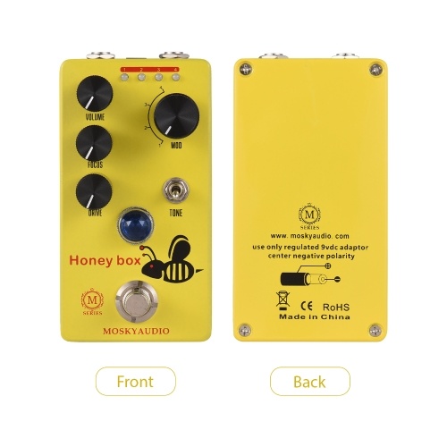 MOSKYAUDIO HONEY BOX DRIVE Dynamic Overdrive Guitar Pedal - Versatile Controls, Sturdy and Compact 