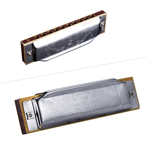 

Suzuki 1072-D Folkmaster Standard 10-Hole Diatonic Harmonica Key of D 20 Tone for Beginner Student