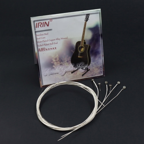 

Acoustic Folk Guitar Strings Replacement Full Set 6pcs(.011-.052) Steel Core Silver-plated Copper Alloy Wound with Nickel-plated E