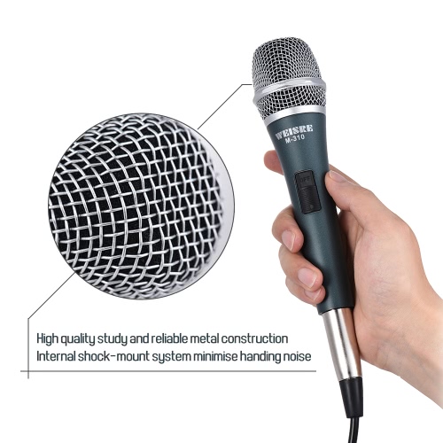 

Professional Dynamic Moving-coil Vocal Handheld Microphone Cardioid with 13ft XLR-to-1/4" Detachable Cable for Karaoke Stage Home