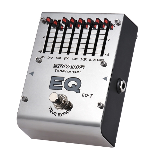 

BIYANG EQ-7 Tonefacier Серия Электрический гитарный эквалайзер Эффект Педаль 7-полосный эквалайзер True Обход Full Metal Shell