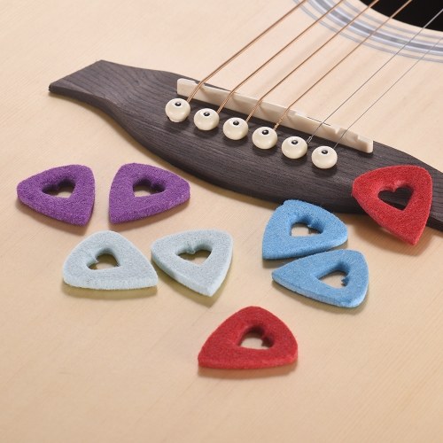 

8pcs Synthetic Fiber Picks for Ukulele Guitars 3.5mm Thickness with Heart Shape Cutout (Random Color Delivery)