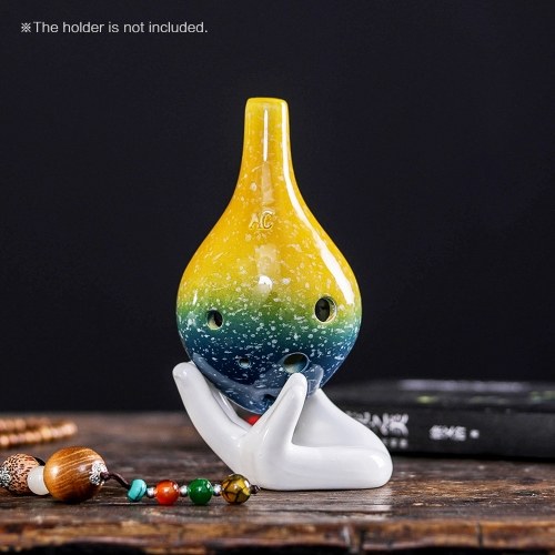 

6 Holes Ceramic Ocarina Alto C Wine Bottle Style Musical Instrument with Lanyard Music Score For Music Lover and Learner