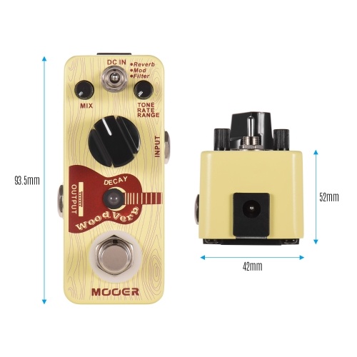 Mooer WoodVerb Acoustic Guitar Reverb Pedal Digital Reverb Pedal Reverb/Mod/Filter Modes True Bypass Micro Series Compact Pedal 