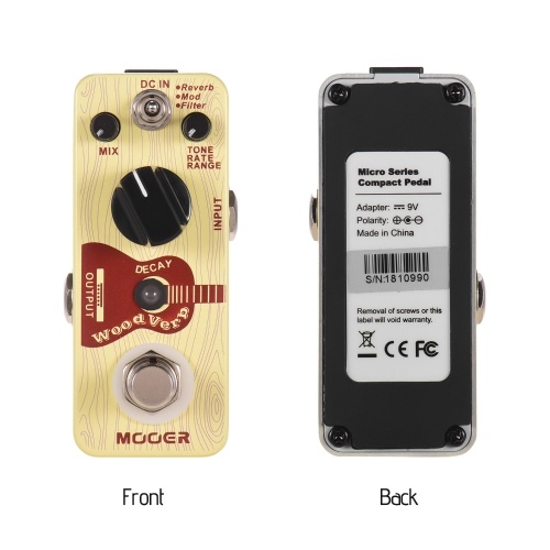 Mooer WoodVerb Acoustic Guitar Reverb Pedal Digital Reverb Pedal Reverb/Mod/Filter Modes True Bypass Micro Series Compact Pedal 