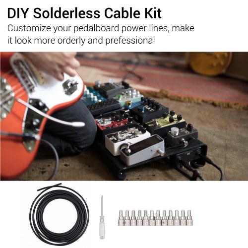 Compact Solderless DC Cable Kit DIY Guitar Pedal Board Cables Custom Length