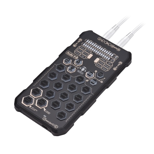 Live Sound Card Handheld Outdoor Portable DSP Sound Card Effect Device Audio Mixer Voice Changer Audio Card Sound Changer for Mobile Phone and Computer Singing Live-streaming 