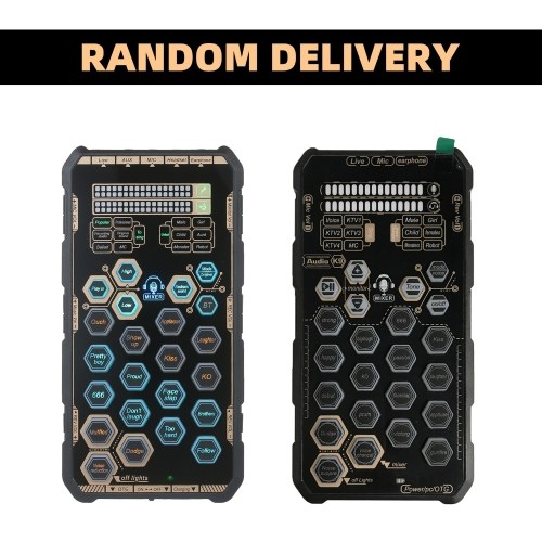 Live Sound Card Handheld Outdoor Portable DSP Sound Card Effect Device Audio Mixer Voice Changer Audio Card Sound Changer for Mobile Phone and Computer Singing Live-streaming 
