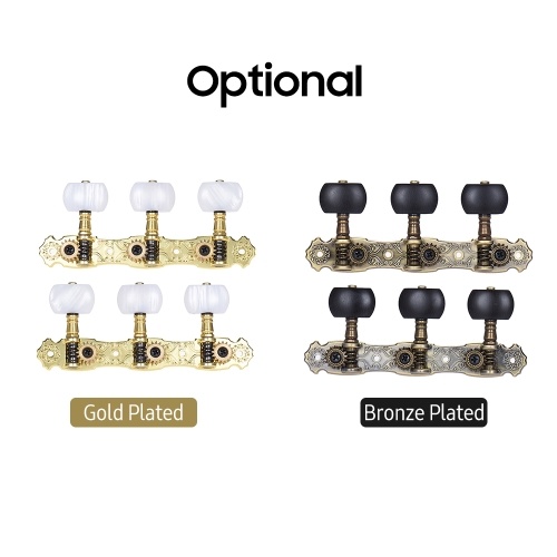 Alice 2 Pcs (L&R) Classical Guitar Tuning Peg Bronze Plated Acoustic Guitar Machine Heads (AOS-022V3P) 