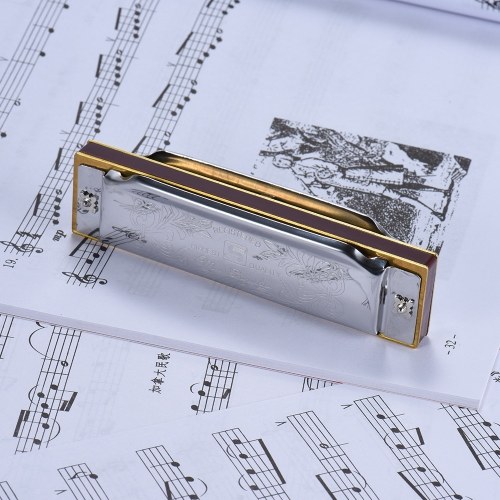 Suzuki 1072-E Folkmaster Standard 10-Hole Diatonic Harmonica Key of E 20 Tone for Beginner Student