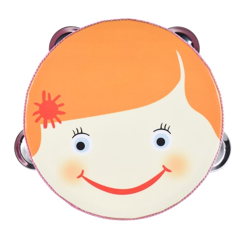 

Колокольчик Jingle Rattles Clap Drum Tambourine Улыбающиеся лица Перкуссия Музыкальные обучающие игрушки для малышей Дети Случайна