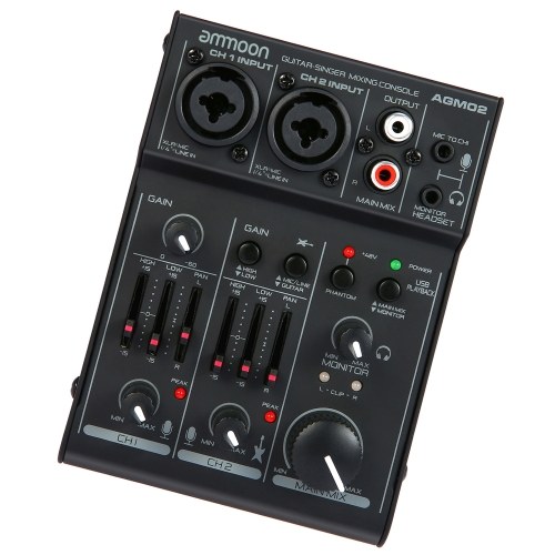 

ammoon AGM02 Mini 2-Channel Sound Card Mixing Console