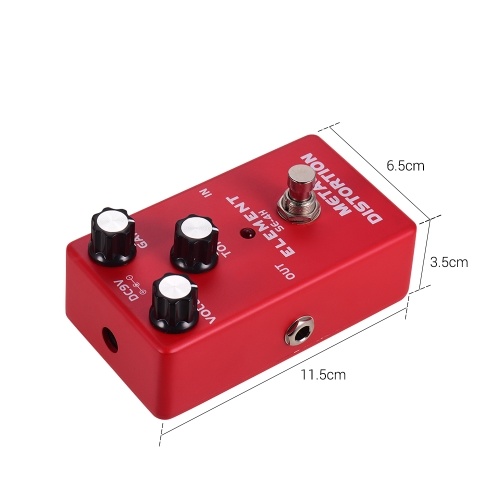 

Metal Distortion Guitar Effect Pedal with Volume Gain Tone Control True Bypass Full Metal Shell