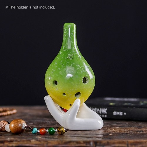 

6 отверстий Керамический музыкальный инструмент Ocarina Alto C Wine Bottle Style с ремешком для ремешка для меломана и ученика