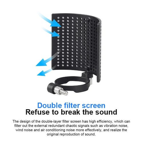

U-shape Microphone Filter Screen Microphones Recording Shield Filter Screen for Recording Microphone Mic Screen