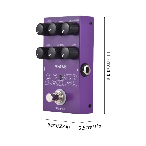 M-VAVE ELEMENTAL Delay Pedal: 9 Delay Effects, High-Performance DSP & Easy Control Knobs 