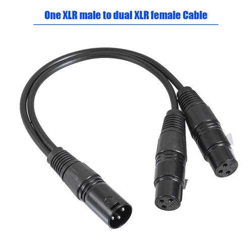 

0.3m/ 1ft XLR Y Cable Cord 3-Pin Male to Dual Female Plug for Microphone Mixer Mixing Console