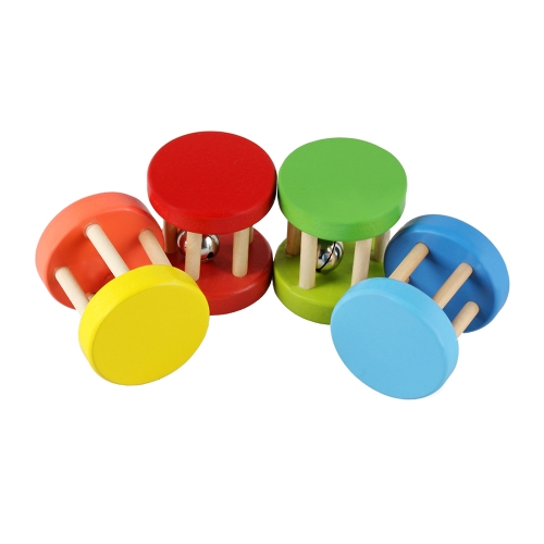 

Colorful Wooden Handbell Wood Jingle Bell Musical Toy