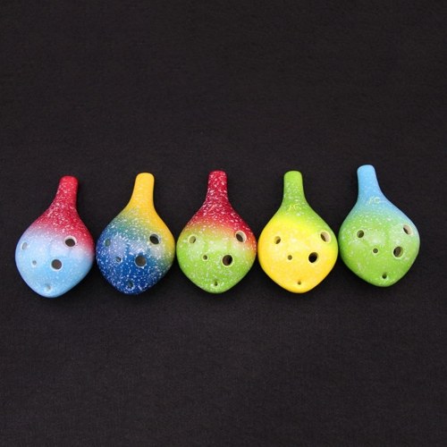 

6 Holes Ceramic Ocarina Alto C Wine Bottle Style Musical Instrument with Lanyard Music Score For Music Lover and Learner