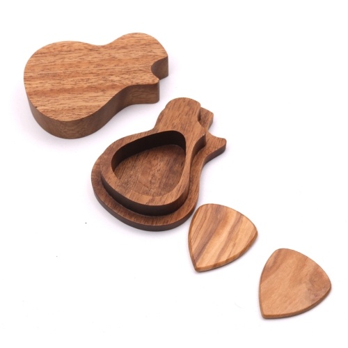 

Нежный деревянный комплект для выбора гитары Plectrum Storage Case держатель Box с 2шт гитара выбирает дерево
