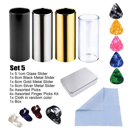 

Glass Metal Slider Assorted Picks Finger Cover