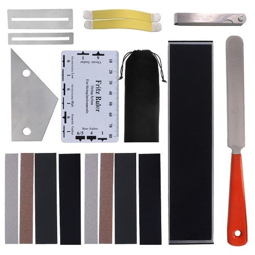 Guitar Repairing and Cleaning Tools Set Stringed Instrument Fretboard Maintenance Tools Repairing Tools Bag for Guitar Ukulele