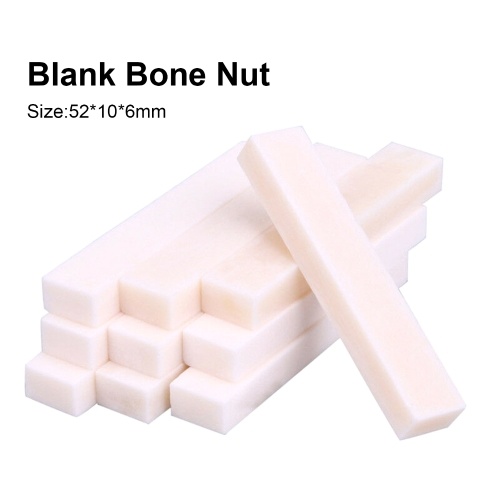 

5PCS Guitar Blank Bone Nuts For Electric Bass Guitar Mandolin Banjo Ukulele 52x6x10mm Portable