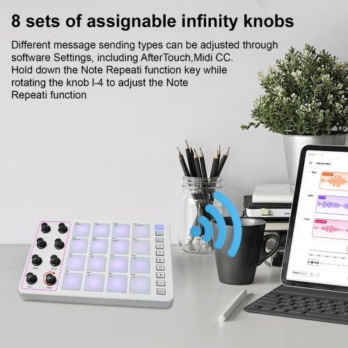M-VAVE MIDI Controller Strike Pad RGB Backlight MIDI Keyboard Portable MIDI Pad SMC-PAD 