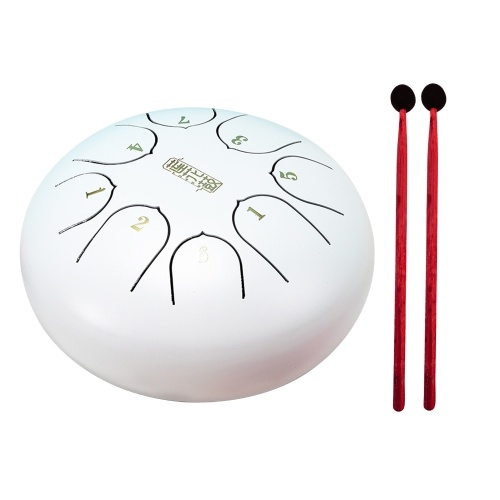 

6in Percussion Drum 8-Tone Hand Pan Drums with Drumsticks Percussion Musical Instruments