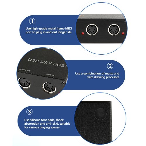 USB to MIDI Host Guitar Effector MIDI Synthesizer MIDI Generator MIDI Interface Devices Electronic Instrument Equipment 