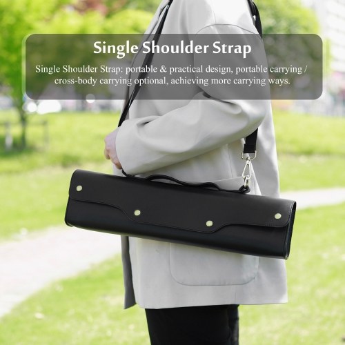 

Portable Flute Case 16-Hole/17-Hole Rounded Gig Bag Backpack Box Waterproof PU Leather Non-Woven Fabric Padding with Adjustable Shoulder Strap