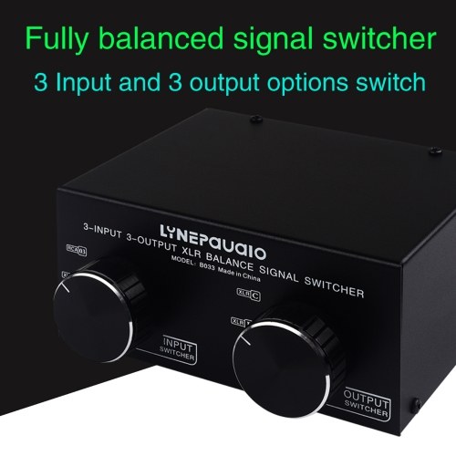 3 Input to 3 Output Fully Balanced XLR Signal Passive Stereo Selector 