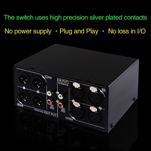 3 Input to 3 Output Fully Balanced XLR Signal Passive Stereo Selector 