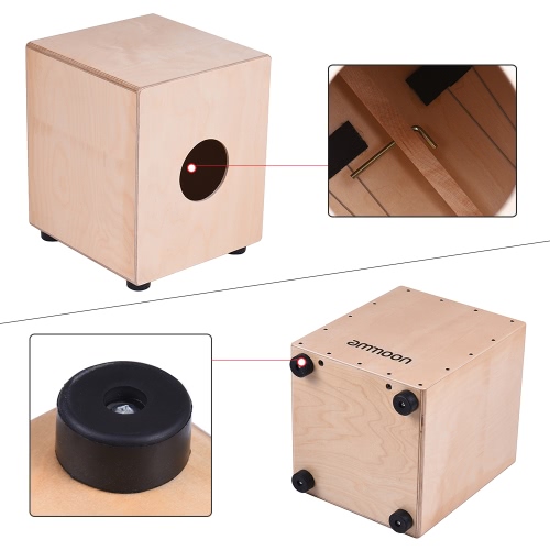 

Ammoon Барабан ручной работы из дерева Cajon среднего размера