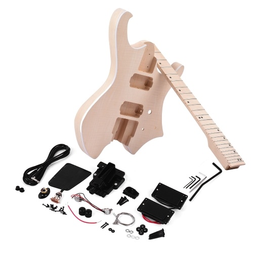 

WT-3 Unfinished DIY Electric Guitar Kit Basswood Body Maple Wood Fingerboard Guitar Neck Without Headstock