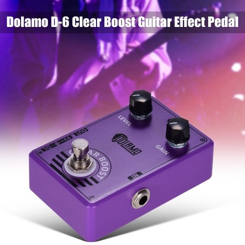 Dolamo D-6 Clear Boost Guitar Effect Pedal Purple Guitar Pedal Boost Effects True Bypass for Electric Guitar