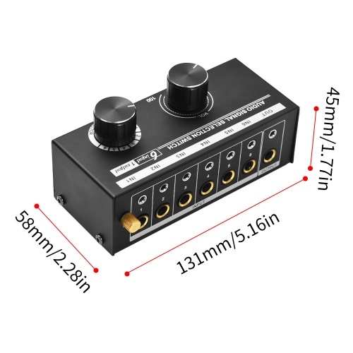 6-in-1-out Audio Signal Selector Switcher QH-06 6 Input & 1 Output Source Selection Switcher 