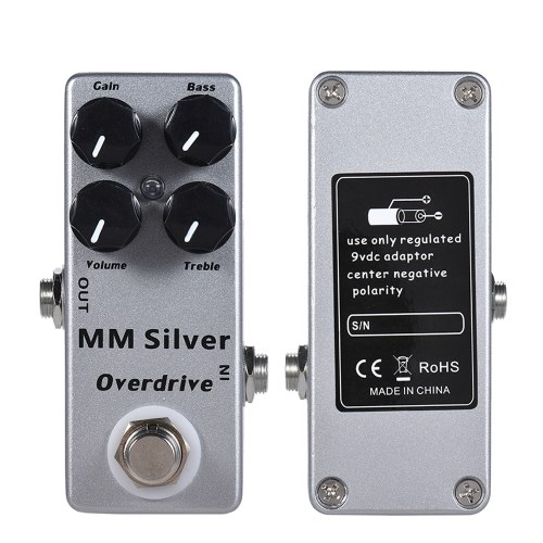MOSKY MM Silver Guitarra elétrica Overdrive Effect Pedal Full Metal Shell True Bypass