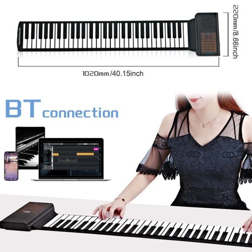 

Roll Up Piano Soft Piano Flexible Silicone Foldable Electronic Keyboard Piano for Children Student Musical Instrument
