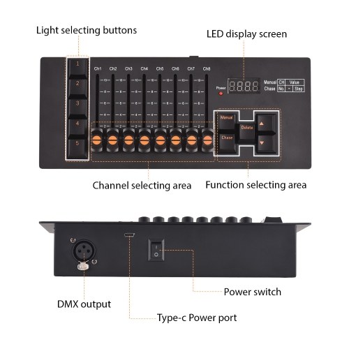 DMX Controller DMX 512 40 Channel Stage DJ Light Controller for DJ Lights Party Light Shows Disco Pub 
