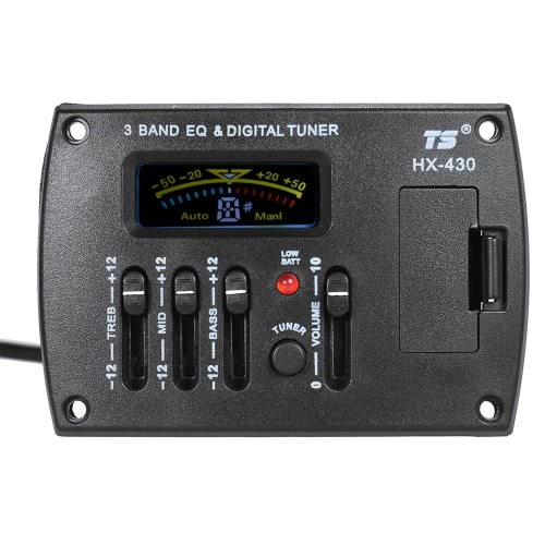 Guitarra Acustica 3 Bandas EQ Ecualizador Preamplificador Piezo Sistema de Recogida con Pantalla LCD Sintonizador Digital